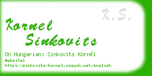 kornel sinkovits business card